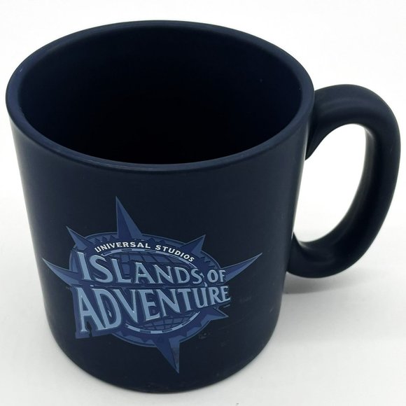 Vtg Very Rare Universal Studios Islands of Adventurs Blue Ceramic Coffee Mug Cup - Picture 1 of 6